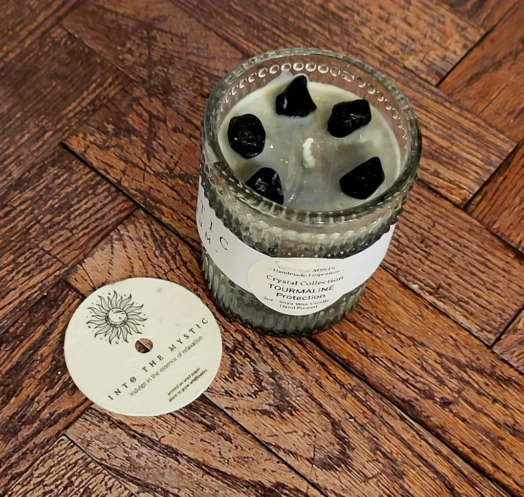 Tourmaline Crystal Candle