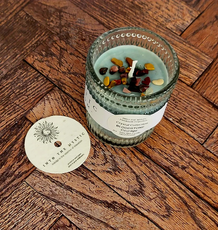 bloodstone crystal candle