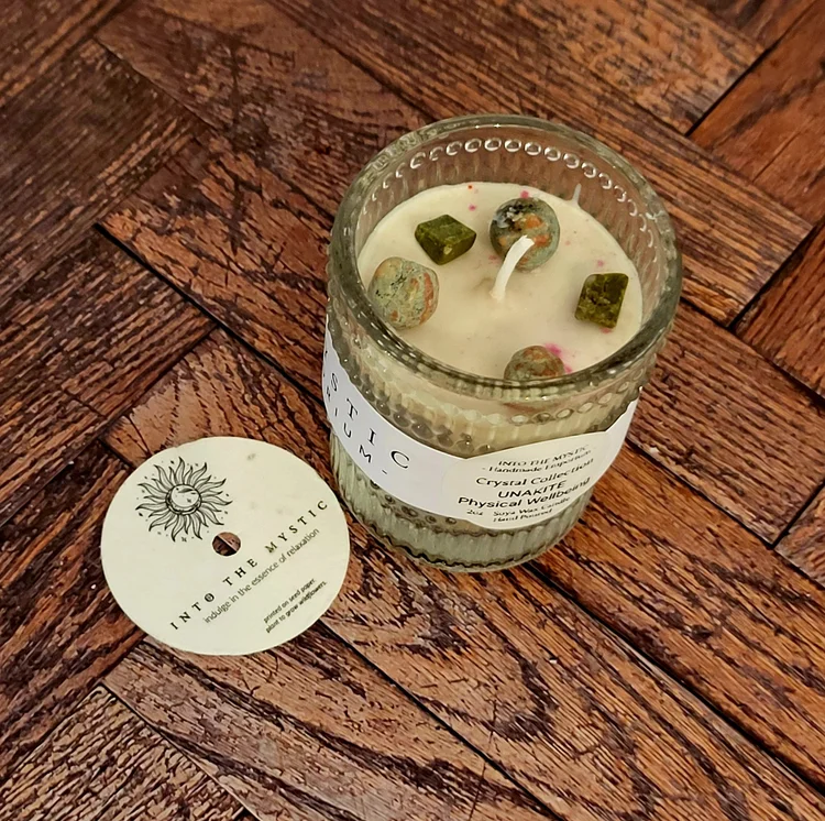 unakite crystal candle