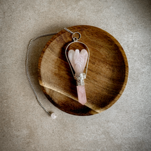 Rose Quartz Angel Pendulum