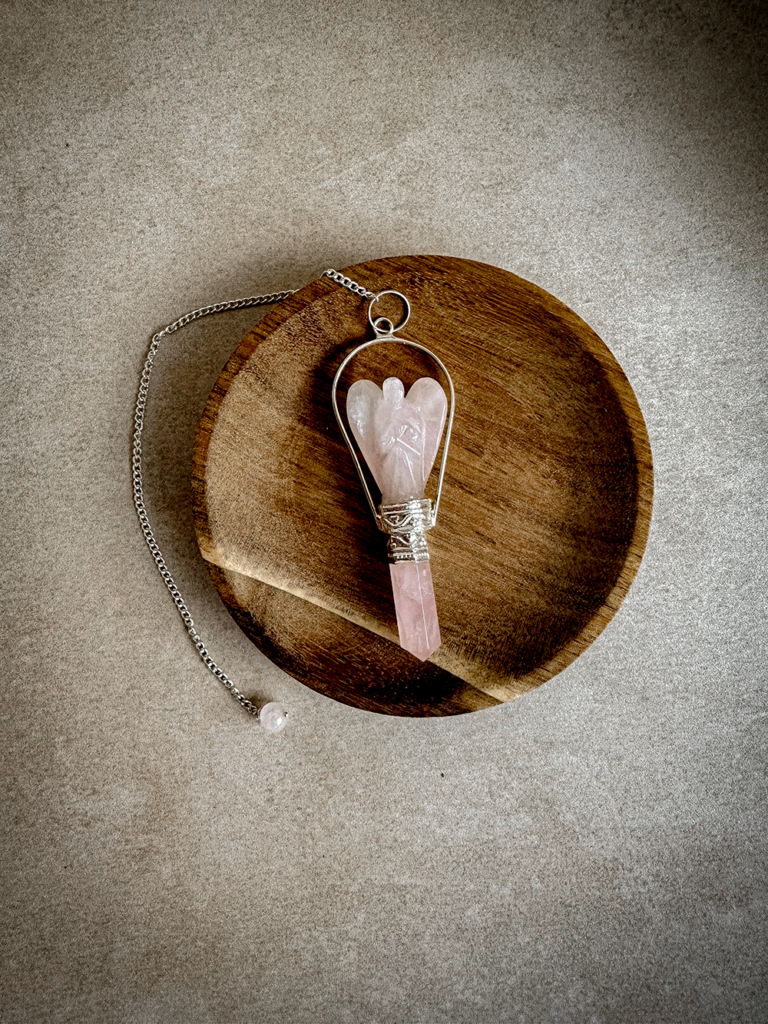 Rose Quartz Angel Pendulum
