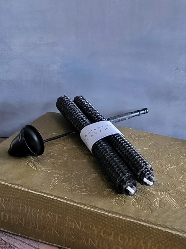 black beeswax ritual candles